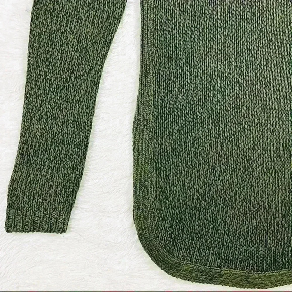 Harper Heritage Olive Green V-Neck Elbow Patch Oversized Sweater - Picture 8 of 16